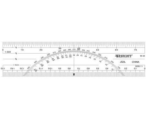 Protractor WESTCOTT W-43 6"/15CM